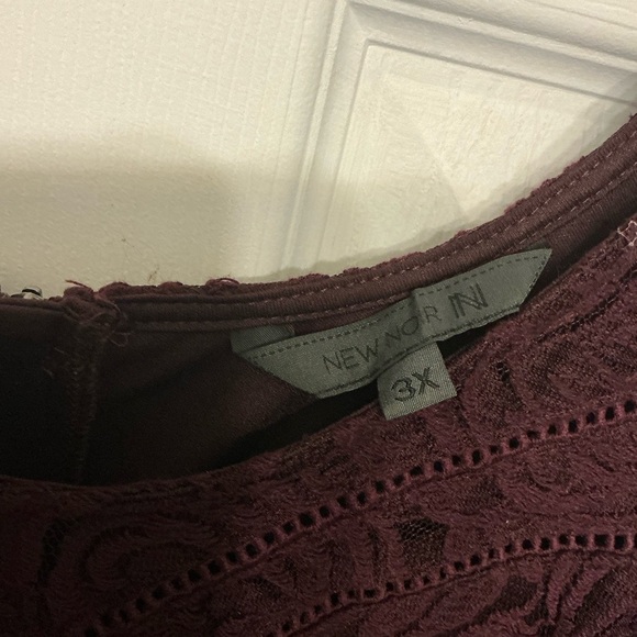 Elegant Lace Sleeveless Dress - Burgundy/Dark purple plus size - Picture 8 of 12